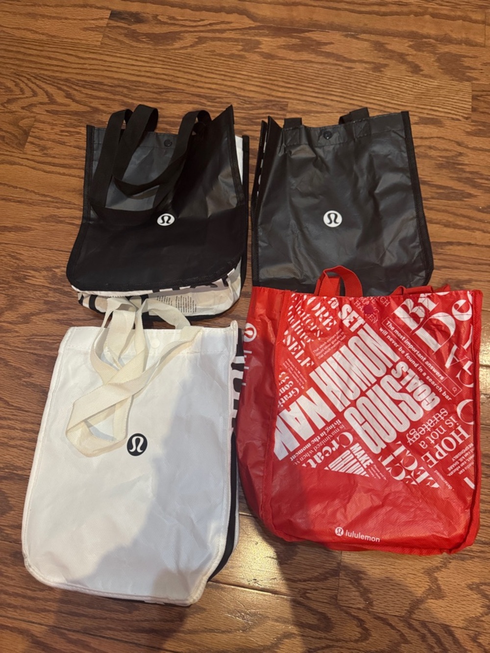 lululemon athletica Reusable Tote Bags in Black, White, Red